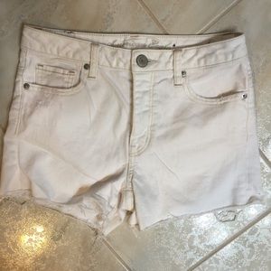 High Waisted White 3" Inseam Button Fly Never Worn