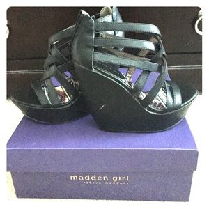 Madden Girl by Steve Madden black wedges.