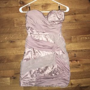 Pink lace/satin Bebe mini dress XS