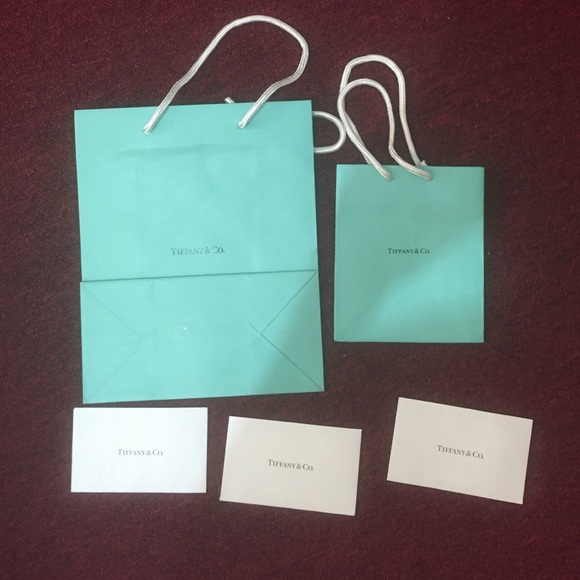 Tiffany shopping bags and receipt envelops