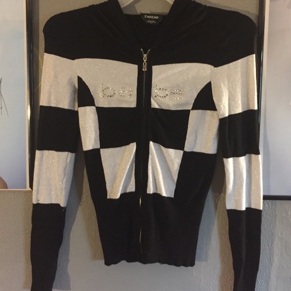 Black and sliver zip up hoodie