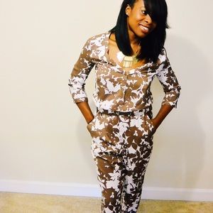 New York & Company Printed Jumpsuit
