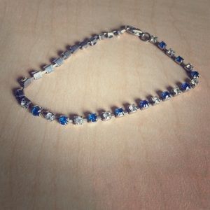 Blue and silver bracelet