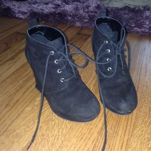 Cute black lace up booties