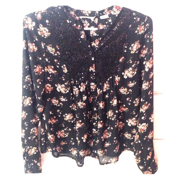 Sheer, floral blouse