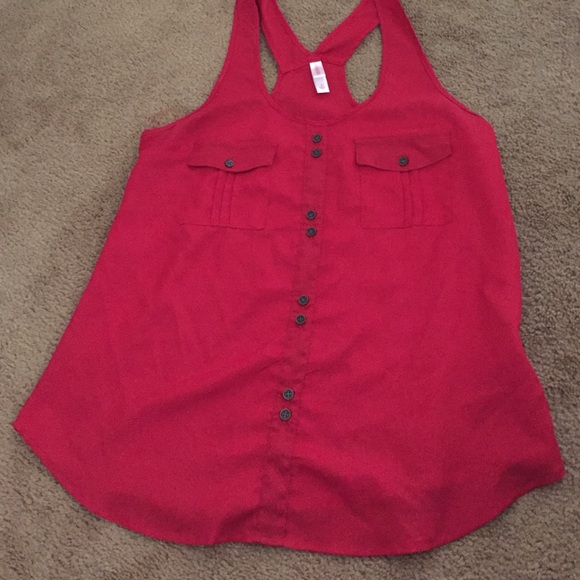 Crimson racer back tank top