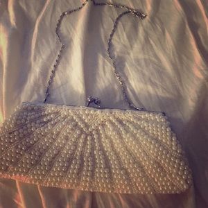 Vintage wedding clutch in off white