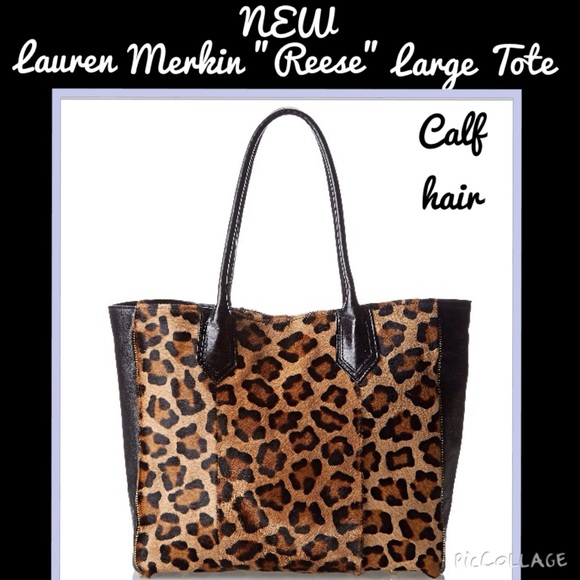 Lauren Merkin "Reese" leopard calf hair handbag