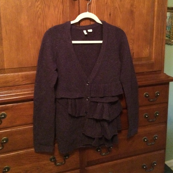 Purple wool blend cardi by Moth for Anthro