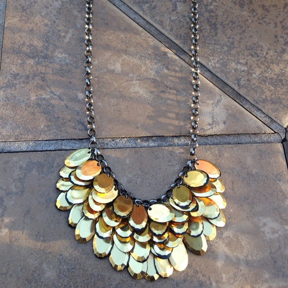 Jewelry - Statement Jet/Gold Necklace