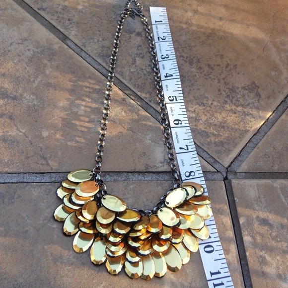 Statement Jet/Gold Necklace - Picture 3 of 3