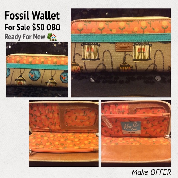 🎁Fossil Birdcage Zip Around Wallet🎁