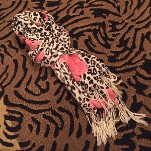 Leopard and Rose Scarf