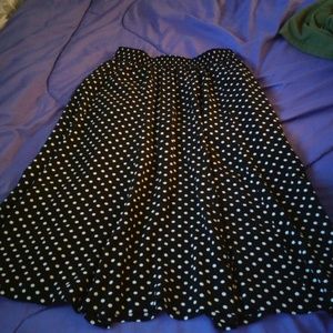 Polka dot midi skirt