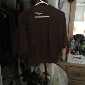 Brown open sweater