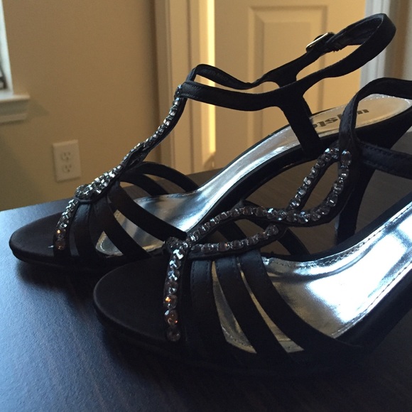 Black Unlisted Size 8.5 heels with rhinestones