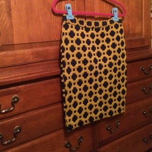 Charlie & Robin navy and gold skirt from Anthro.