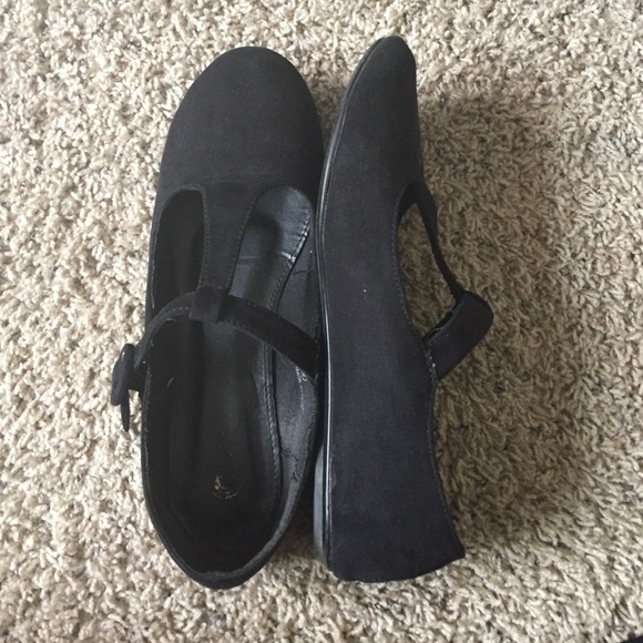 Suede T-Strap Mary Janes