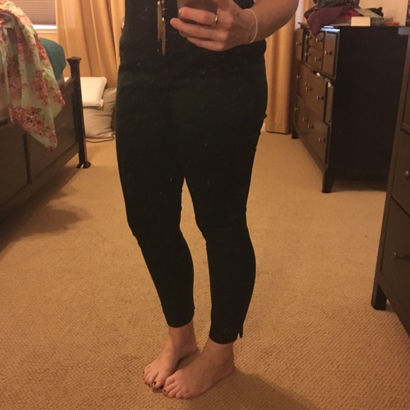 Hunter Green Skinny Slacks - Picture 2 of 2