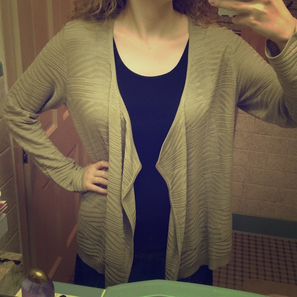 Kim Rogers Stylish XL Beige Wrap Sweater