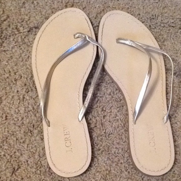 J crew gold flip flops