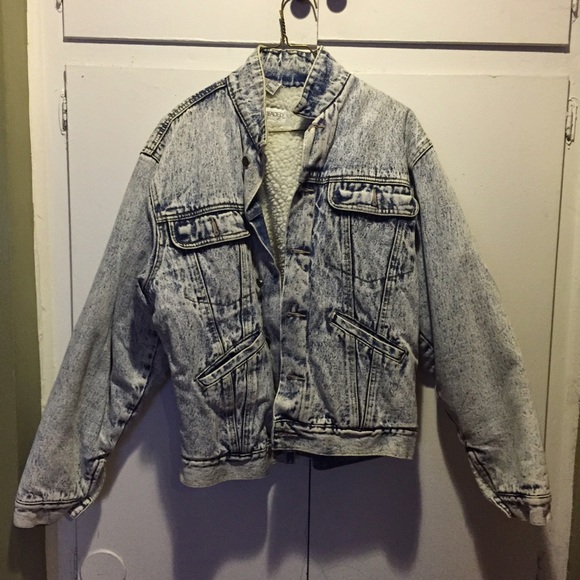 vintage denim sheep skin jacket!!!