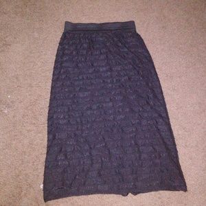 Black skirt with ruffled layers