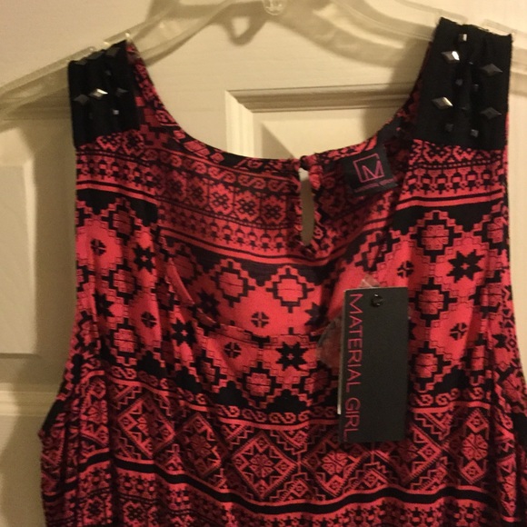 Patterned Pink & Black Material Girl Mini Dress - Picture 2 of 4