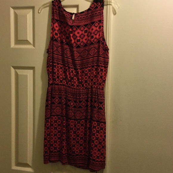 Patterned Pink & Black Material Girl Mini Dress - Picture 3 of 4