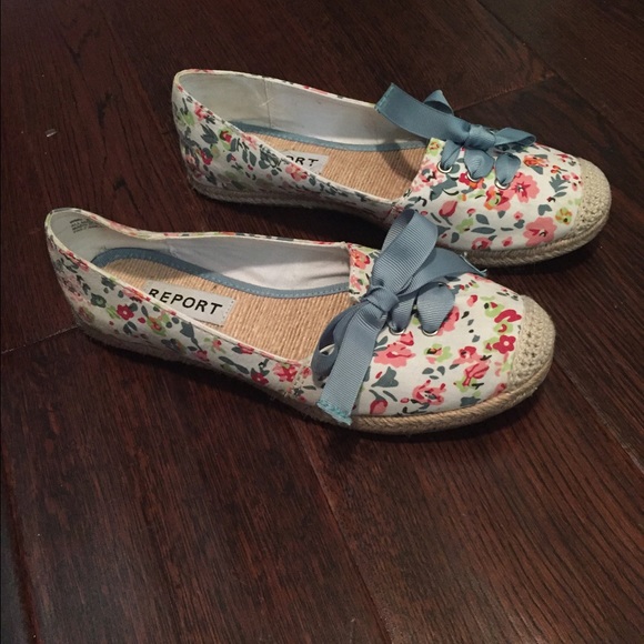 Floral Slip Ons with Espedrille bottom