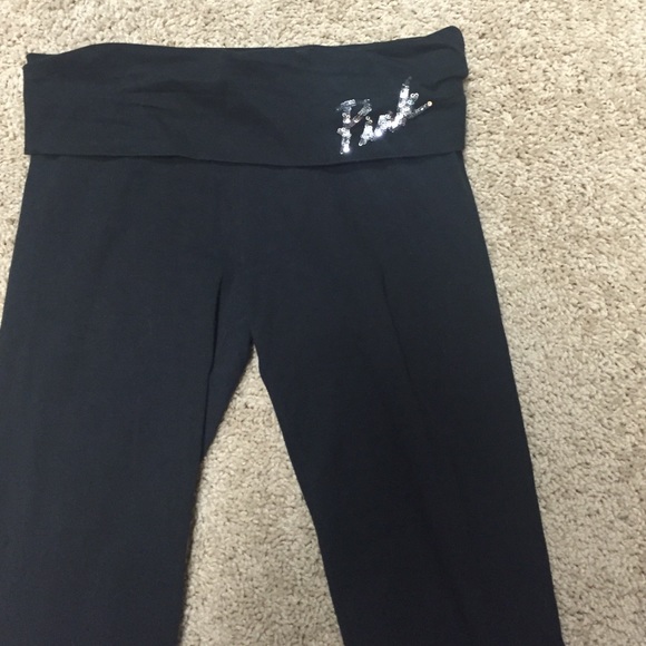 Victoria Secret PINK black leggings women's XS - Picture 2 of 3