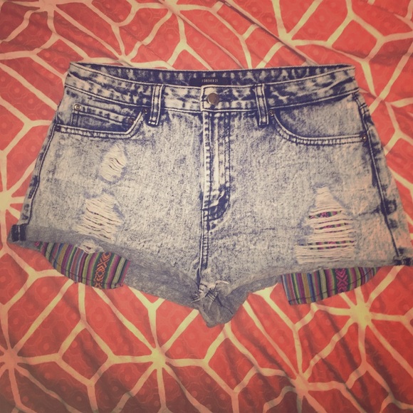 Acidwash Hi-Waist Shorts - Picture 1 of 1