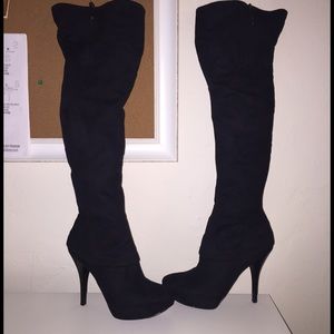 GUESS Over the Knee Faux Suede Boots