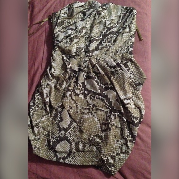 Strapless, Snakeskin print, M Kors dress