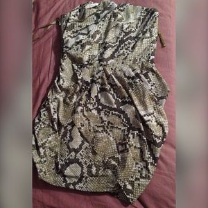 Strapless, Snakeskin print, M Kors dress