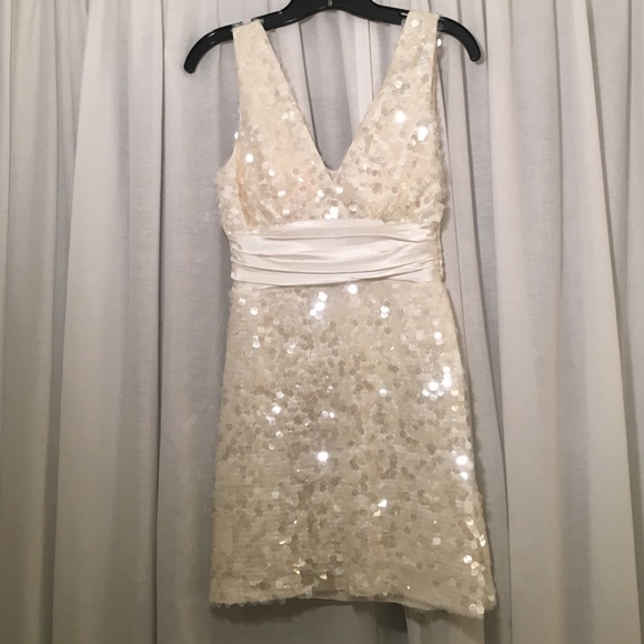 White sequin minidress