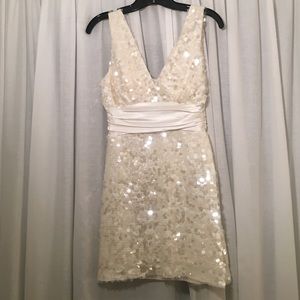 White sequin minidress