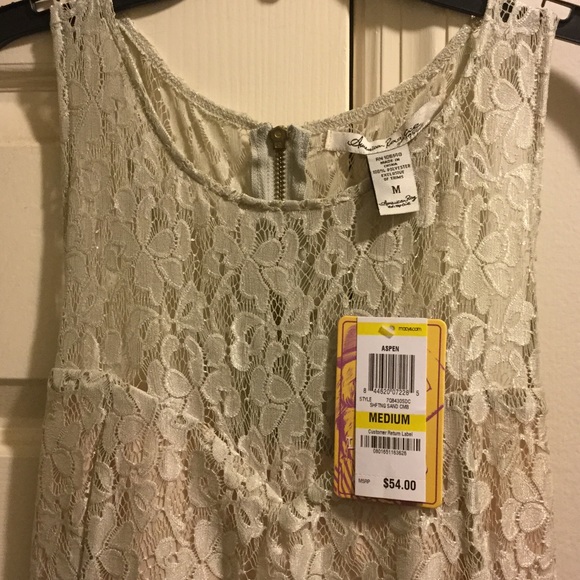 Silver/White Lace Mini Dress - Picture 2 of 4