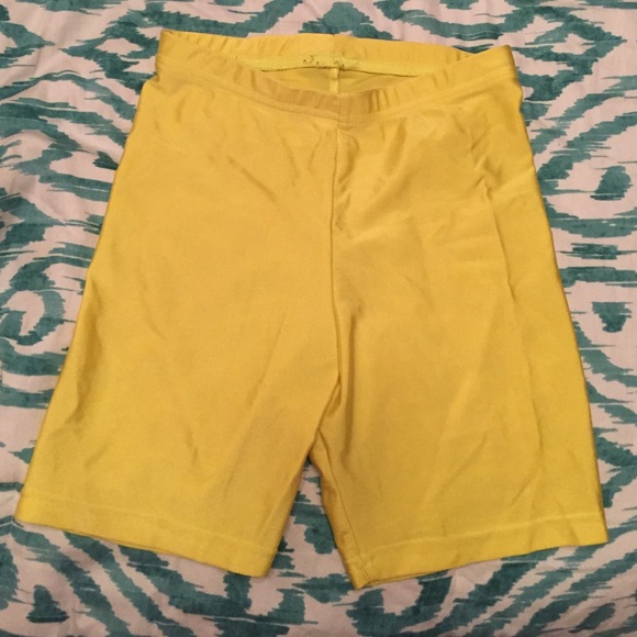 American Apparel Yellow Spandex Shorts