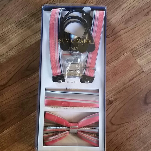 Men's Suspenders, Bowtie, and Hankie Set