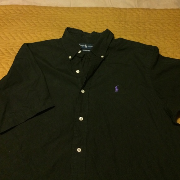 Men's Black Button-down Shirt by Ralph Lauren