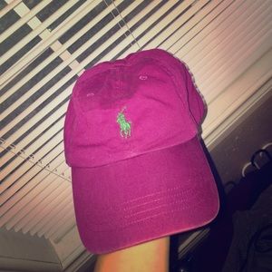 Dark pink polo hat