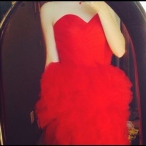 Red Corset-style Formal Dress