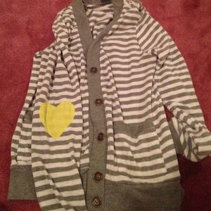 Stripe heart cardigan