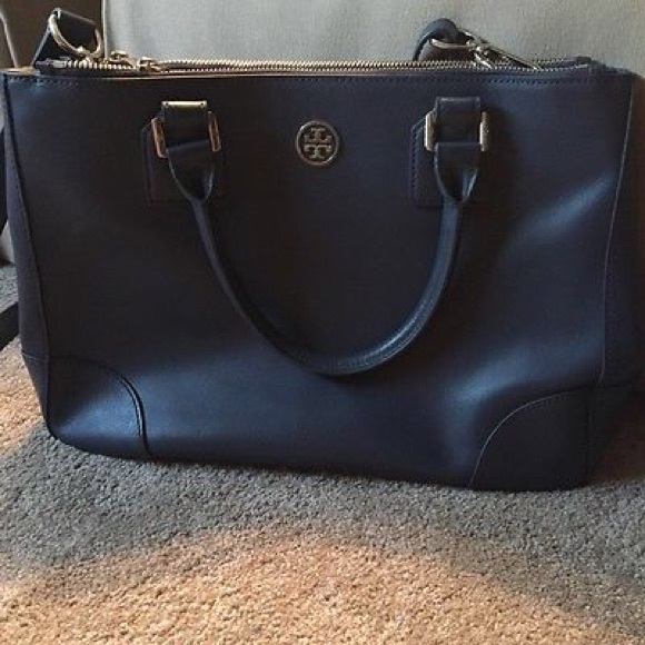 Tory burch east west double zip Robinson tote