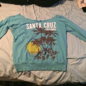 Off shoulder sweater purchased in Santa Cruz!