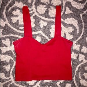 Red Back Cut Out Crop Top