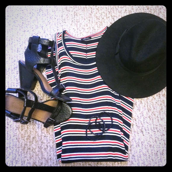 Zara Trafuluc striped razorback mini dress