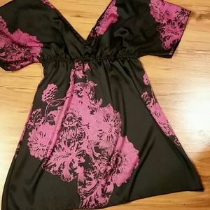 Black & Pink Kimono Dress