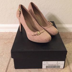 JustFab Amy taupe suede pumps JustFab Amy taupe suede pumps